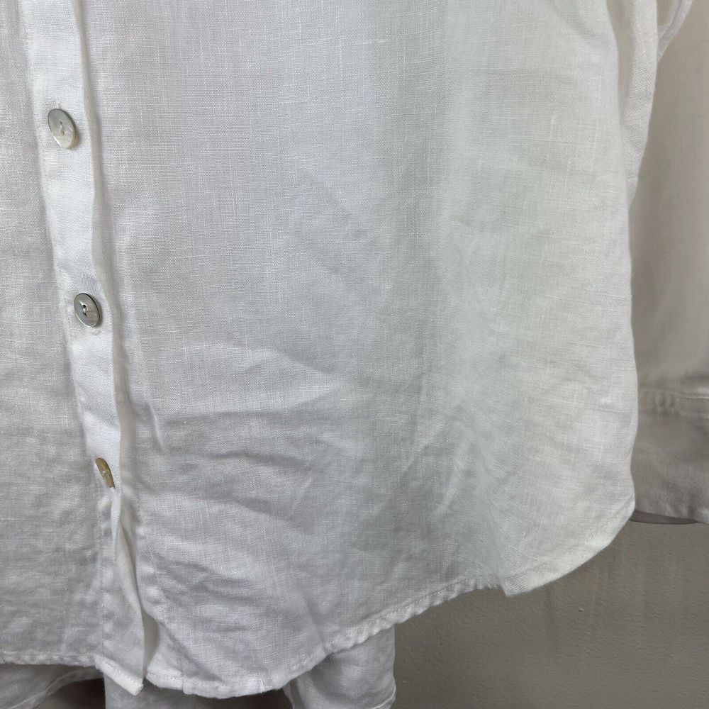 Soft Surroundings‎ Women Tunic Top Size Large White Cream Linen Button Blouse - Picture 9 of 16